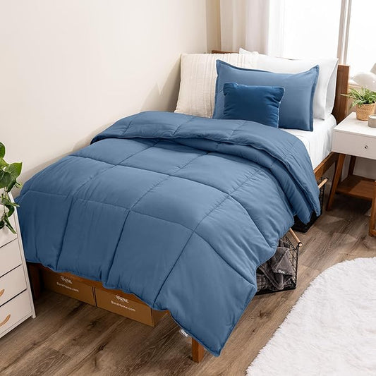 Bare Home Comforter Set - Twin/Twin Extra Long Size Ultra-Soft Goose Down Alternative Premium 1800 Series All Season Warmth (Twin/Twin XL, Coronet Blue)