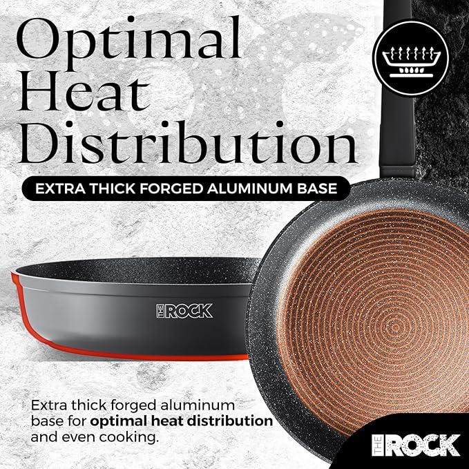 THE ROCK SOHO 15Pcs Cookware Set – Pots and Pans Set Non Stick with ROCK.TEC – Compact for Urban Kitchens, Nothing Sticks, Never Warps, Lasts Longer, Induction & Dishwasher Safe, Black