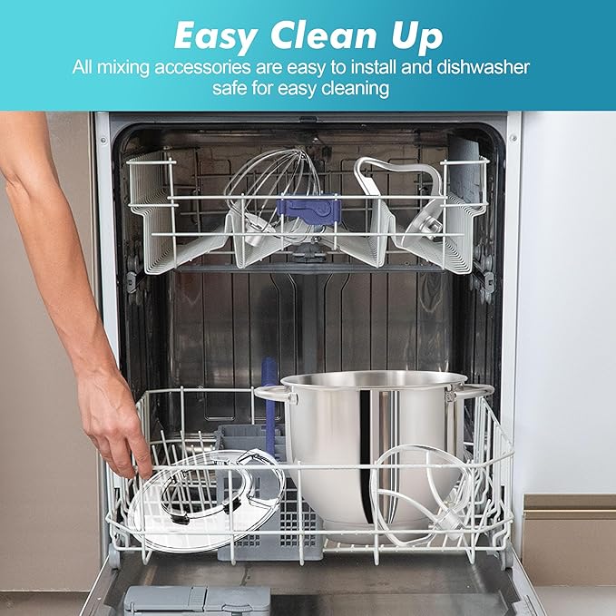 Aucma Stand Mixer, 900W 8QT Large Kitchen Mixer, Kitchen Electric Mixers with Dough Hook, Wire Whip & Beater (Blue, 8QT)