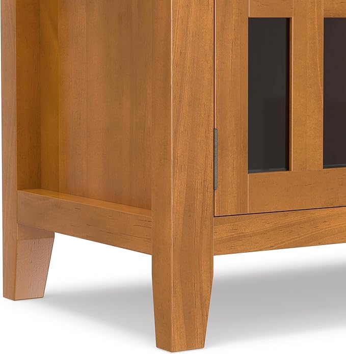 SIMPLIHOME Artisan SOLID WOOD 72 inch Wide Transitional TV Media Stand in Honey Brown For TVs up to 80 inches for the Living Room and Entertainment Center