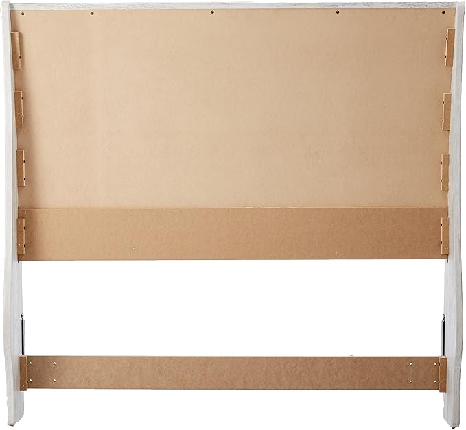 Signature Design by Ashley Willowton Cottage Farmhouse Sleigh Headboard ONLY, Queen, Whitewash