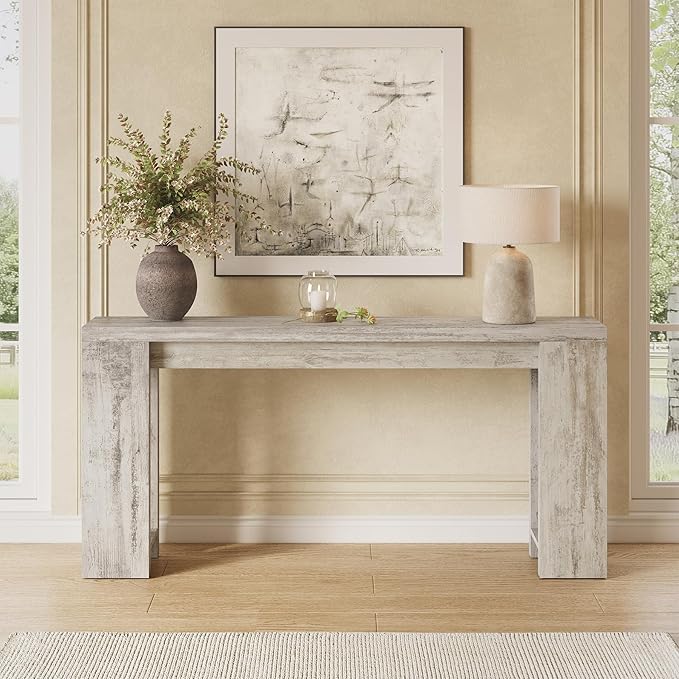 LITTLE TREE 70.9-Inch Entryway Table, Long Narrow Farmhouse Sofa Console Table for Living Room, Hallway