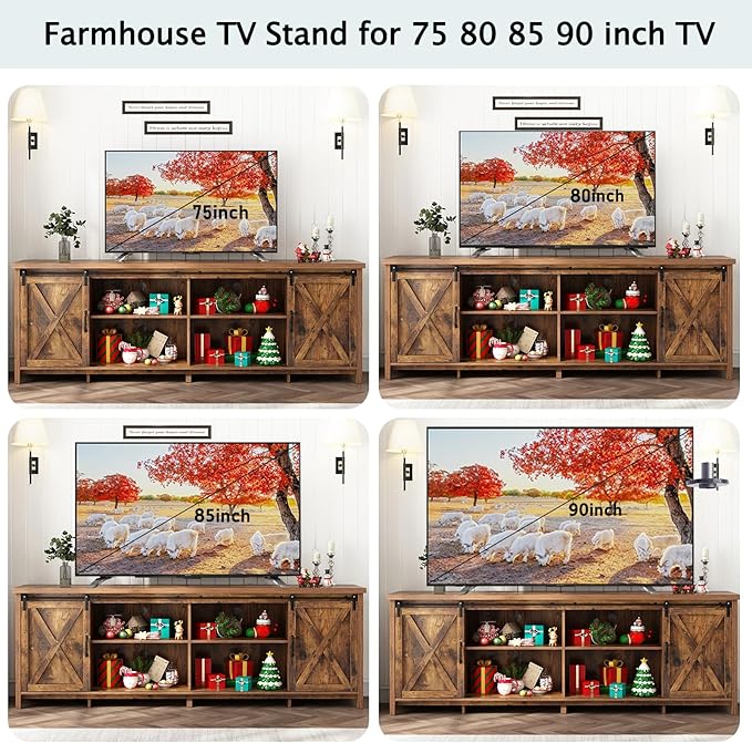 80 INCH Farmhouse TV Stands for 90inch TV
