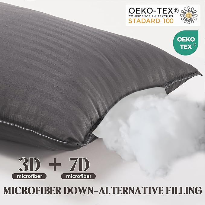 Bafode Bed Pillow, Pillows Queen Size Set of 2, Hotel Pillows for Bed, Soft Down Alternative Pillow for Side Sleepers, Back or Stomach Sleepers