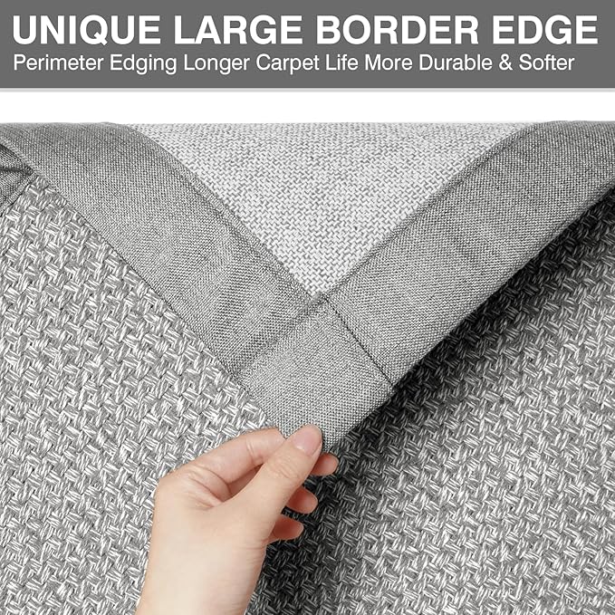 Non Slip Ultra Thin Bathroom Rugs Mat 20x32, Bath Mat for Bathroom Quick Dry Absorbent Bathroom Mat Floor Rubber Backed Fit Under Door, Woven Washable Bath Rugs, Gray