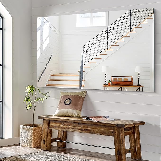 KOCUUY Large Frameless Mirror,60x36 Inch Rectangle Bathroom Vanity Mirror for Over Sink, Upgraded Shatterproof Unframed Design for Bedroom, Living Room, Entryway