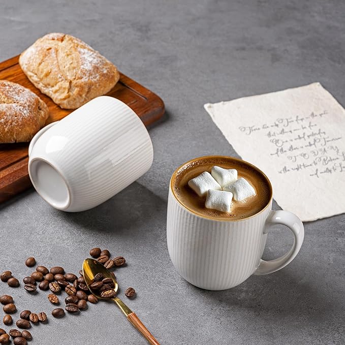 GBHOME Ceramic Coffee Mugs Set of 6, 12oz Handmade Ceramic Coffee Mugs Set with Gradient color for Latte/Tea/Beer/Hot Cocoa, Dishwasher & Microwave Safe