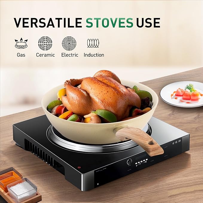 MAISON ARTS Pots and Pans Set Non Stick, Kitchen Cookware Sets Nonstick, 12 Piece Granite Cooking Pot and Pan for Induction, Stovetop, Beige