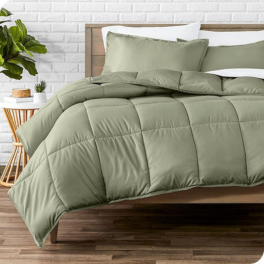Bare Home Comforter Set - King/California King Size - Ultra-Soft - Goose Down Alternative - Premium 1800 Series - All Season Warmth (King/Cal King, Sage)