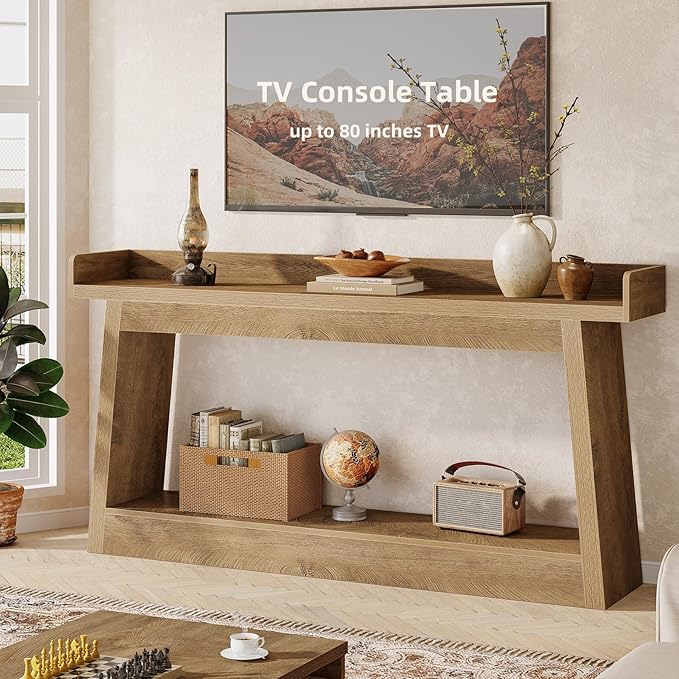 Tribesigns Extra Long Console Table, 70.9-Inch Entryway Table with Storage, Narrow Sofa Table Behind Couch, Wooden Accent Table for Hallway, Living Room, Entrance, Foyer, Rustic Brown