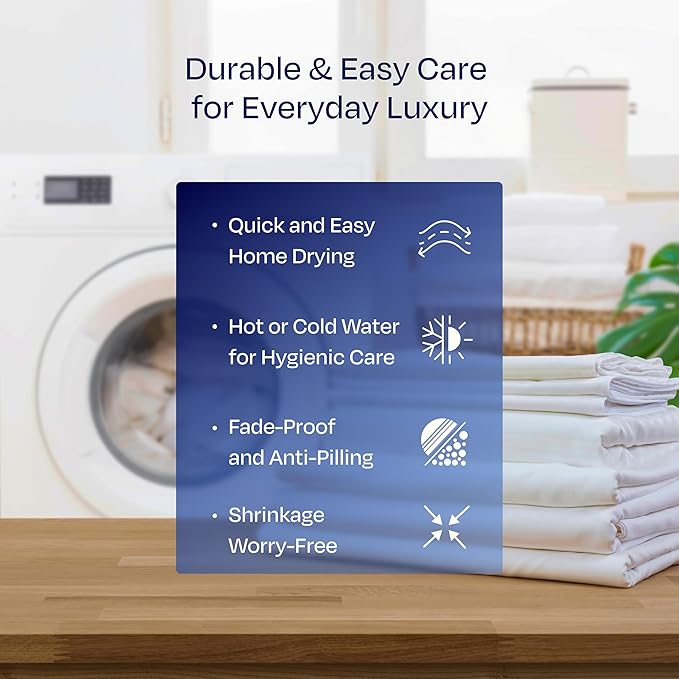 California Design Den Queen Sheet Set Deep Pocket - Luxury 1000 Thread Count Sateen, Thick and Natural 100% Cotton Bed Sheets, Soft, Breathable and Durable Bedding Set - Light Grey