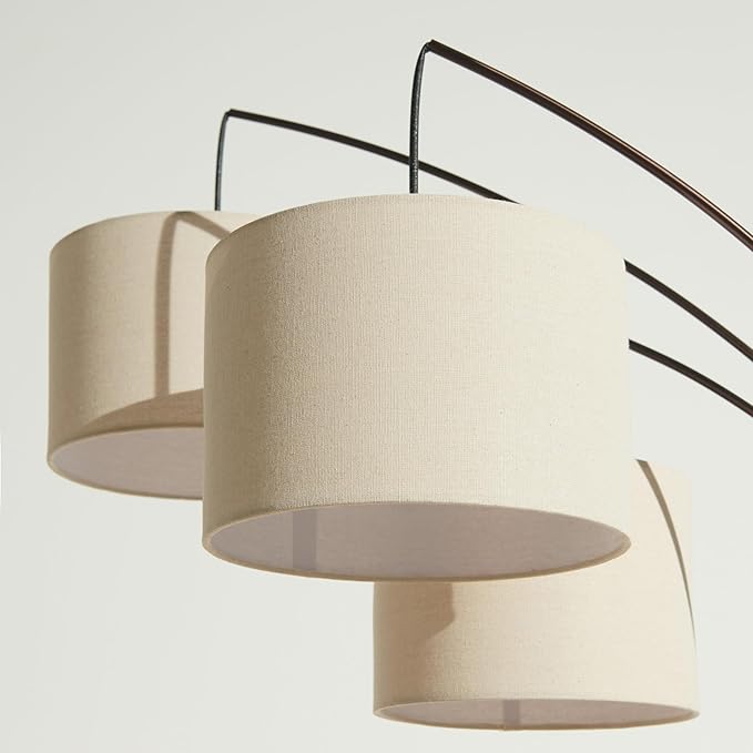 Brightech Trilage Arc Floor Lamp for Living Room, Multi Head Tree Floor Lamp for Bedroom, 3 Lights Standing Lamps Hanging Over The Couch - Oil Rubbed Bronze