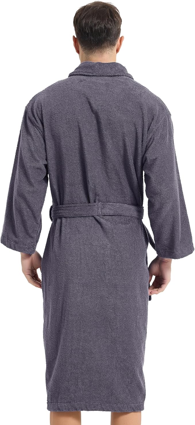 Classic Towels Bathrobe for men,Luxury Hotel Bathrobe,Cotton Terry Cloth Robe,Long Unisex Thick Plush Robe