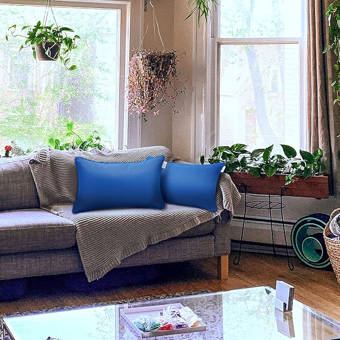 JMGBird Outdoor Pillows Waterproof Set of 2 Outdoor Throw Pillows with Insert Included 12×20 Inch Outdoor Lumbar Pillows for Patio Furniture