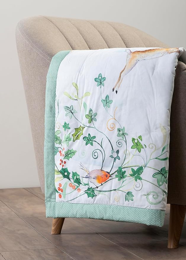 Maison d' Hermine Throw Blanket for Couch Lightweight Soft Warm Breathable Cotton Throw Blankets for Bed Girls Boys Women Men Gifts Sofa Travel Living Room Chair Bedding (60"x80", Snowy World)