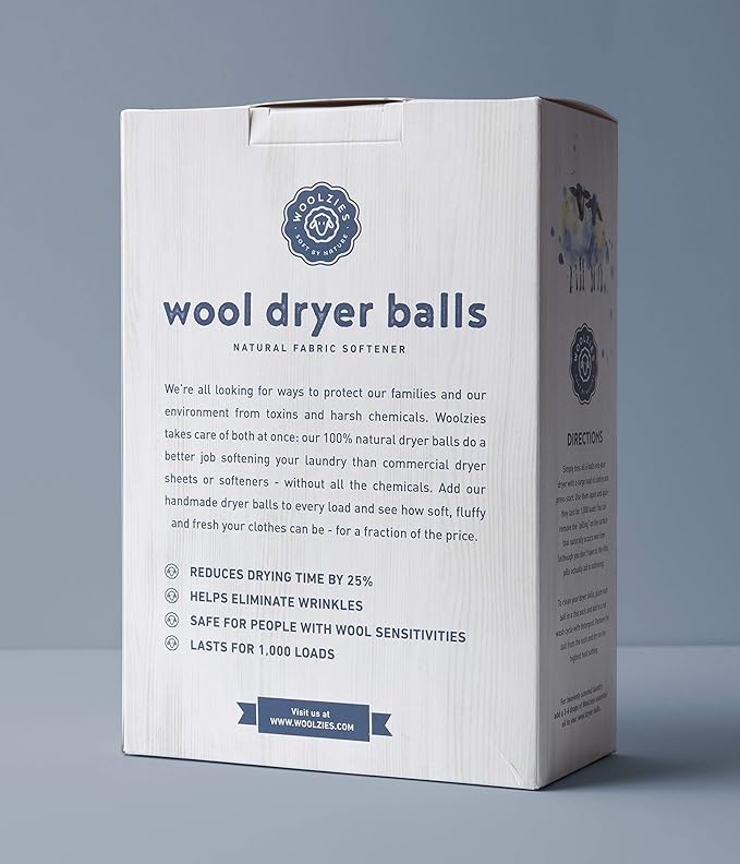 Woolzies Wool Dryer Balls Organic: Our Big Wool Spheres are the Best fabric softener | 6-Pack XL Dryer Balls for Laundry is Made with New Zealand Wool | Use Laundry Balls for Dryer with Essential Oils