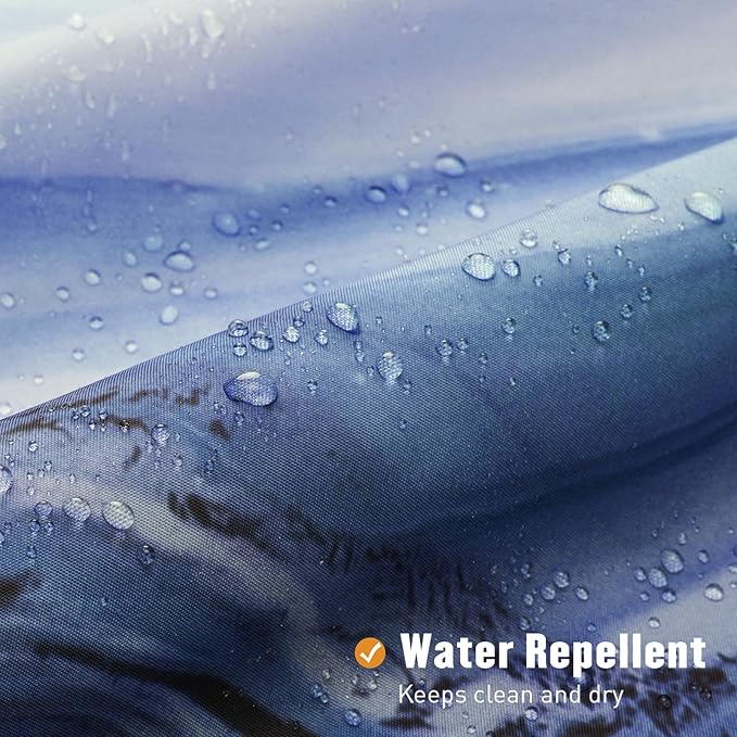 MitoVilla Navy Blue Marble Long Shower Curtain 72 x 78, Abstract 78 inch Long Fabric Shower Curtain for Chic Luxury Bathroom Decor, Modern Ombre Watercolor Shower Curtains 78 inch