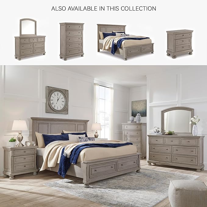 Signature Design by Ashley Lettner Traditional 5 Drawer Chest with Dovetail Construction, Light Gray