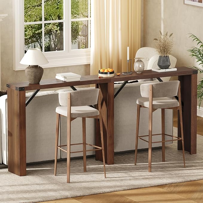 Console Table, 63" Long Behind Couch Sofa Table, Entryway Table, Farmhouse Console Table for Narrow Spaces, Hallway, Living Room, Mocha CT30BV