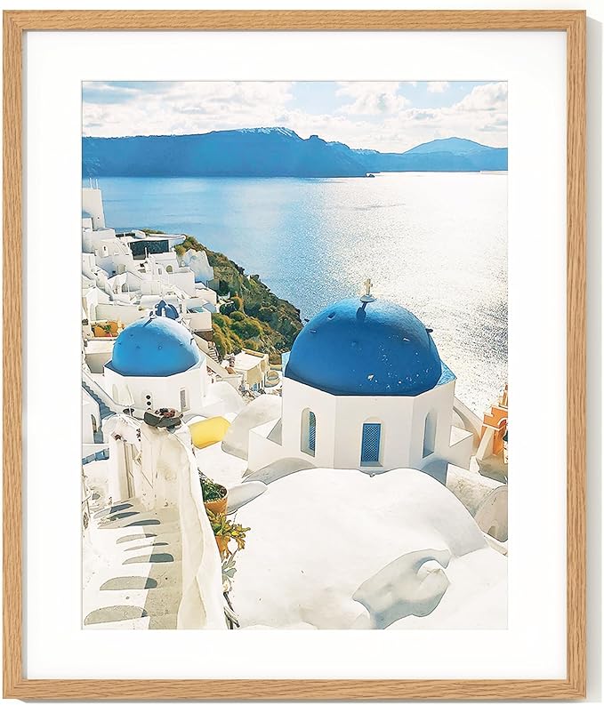 Axeman 20x24 Frame | Solid Oak Wood 20 x 24 Picture Frame With Mat for 16x20 | 24x20 Wood Poster Frame | Tempered Glass and Hanging Hardware Included Home Wall Decor Art Hanging Frame | Natural