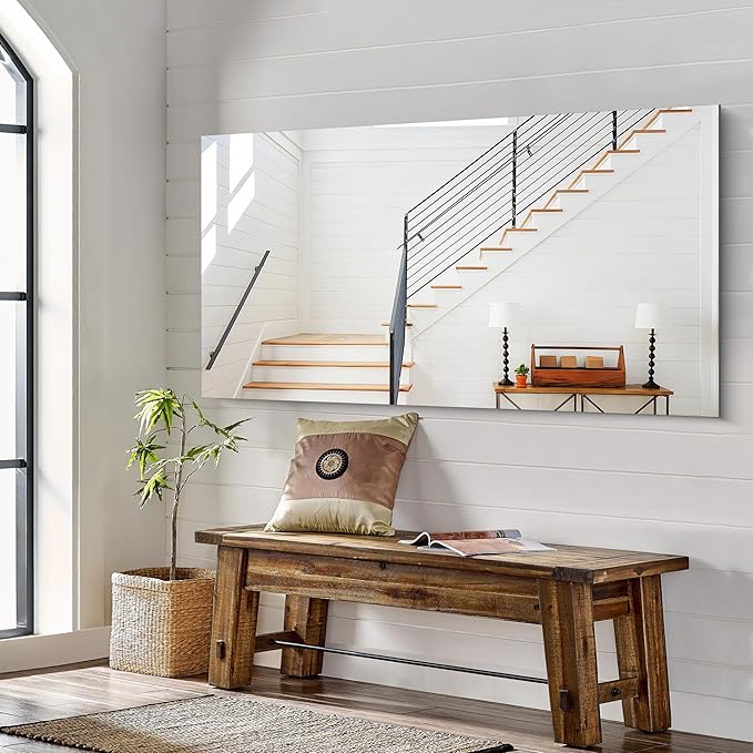 KOCUUY Large Frameless Mirror,60x30 Inch Rectangle Bathroom Vanity Mirror for Over Sink, Upgraded Shatterproof Unframed Design for Bedroom, Living Room, Entryway