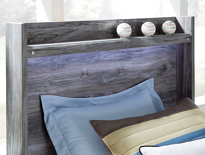Signature Design by Ashley Cambeck Farmhouse Panel Headboard ONLY with USB Charging Stations, Full, Whitewash