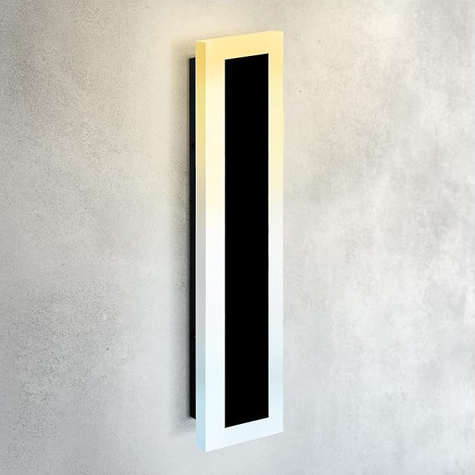ASD LED 24" Long Wall Mount Light Fixture, Outdoor & Indoor Linear Sconce | 3CCT, Dimmable, Waterproof, Anti-Rust, ETL Listed | 24W 2000LM 3000-5000K 100-277V | Exterior Porch Lighting | Black