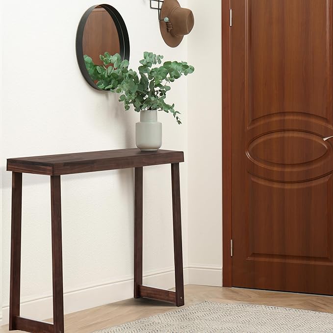 Solid Wood Console Table (46.25x12x32in) - Narrow Entryway & Sofa Table for Home Decor (Easy Assembly)