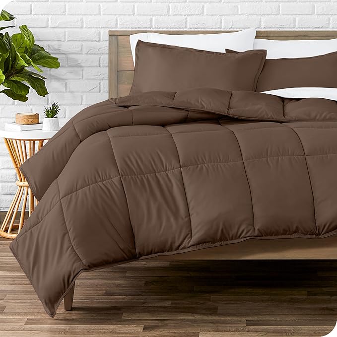 Bare Home Comforter Set - King/California King Size - Ultra-Soft - Goose Down Alternative - Premium 1800 Series - All Season Warmth (King/Cal King, Cocoa)