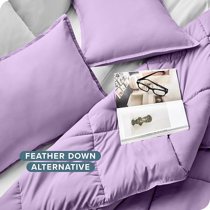Bare Home Comforter Set - Oversized King Size - Ultra-Soft - Goose Down Alternative - Premium 1800 Series - All Season Warmth (Oversized King, Lavender)