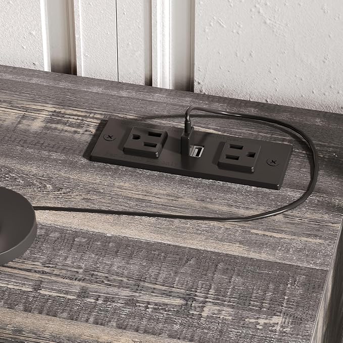 Fameill Dresser for Bedroom, 9 Drawer Wide Dresser Organizer with Charging Station, TV Stand for Livingroom, Chest of Drawers with Metal Handles, Dark Brown