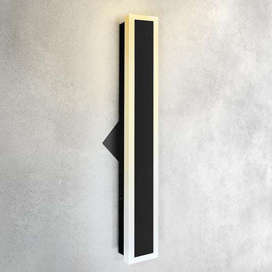 ASD LED 24" Long Wall Mount Light Fixture, Outdoor & Indoor Linear Sconce | 3CCT, Dimmable, Waterproof, Anti-Rust, ETL Listed | 24W 2000LM 3000-5000K 100-277V | Exterior Porch Lighting | Black