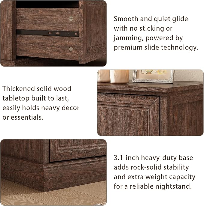 Farmhouse 5 Drawers Dresser for Bedroom, 44" Tall Brown dresser Wood Rustic Chest of Drawers with Wide Metal Handle,Natural Texture,Drawer Organizer for Bedroom,Living Room,Hallway and Entryway