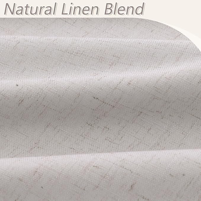 Guken Pastel Linen Blackout Curtains 108 Inch Length 2 Panels Set for Living Room Bedroom Back Tab Thermal Insulated 100% Black Out Drapes Room Darkening Window Curtains 108 Inches Long Pastel Linen