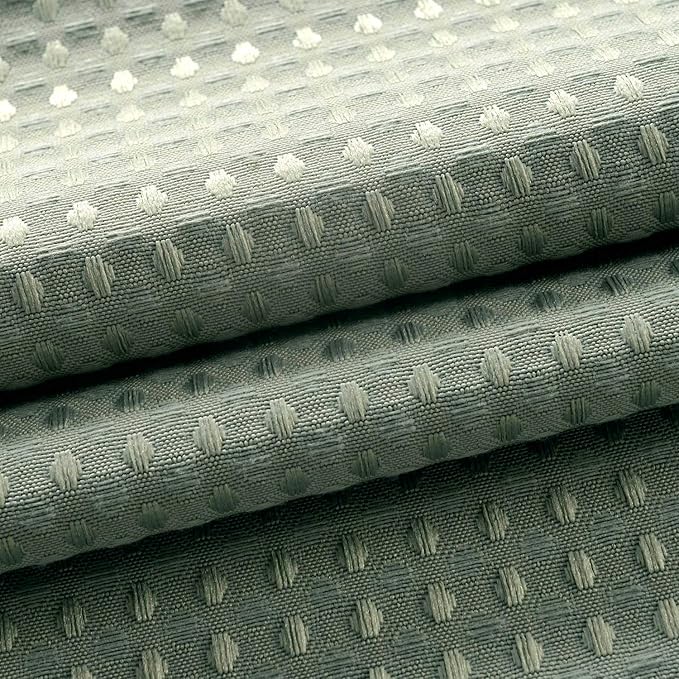 Barossa Design Extra Long Fabric Waffle Weave Shower Curtain 84 inch Height, Hotel Luxury Spa, Water Repellent, 230gsm Heavy Duty, Machine Washable, Sage Green Pique Pattern, 71x84