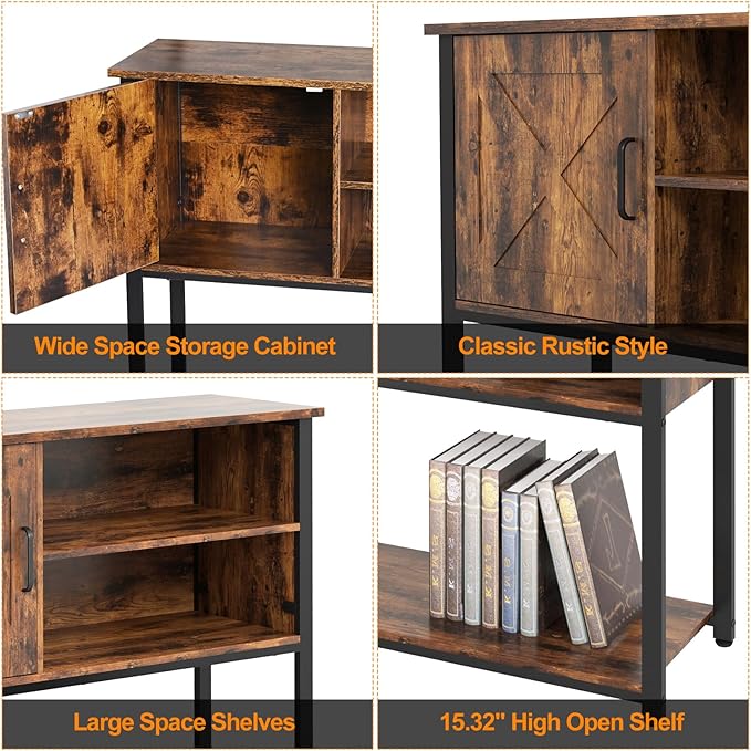 41" Console Table with Storage Shelf, Entryway Table with Storage, Behind Couch Table, Sofa Table for Entryway, Hallway, Living Room, Foyer, Kitchen, Rustic Brown