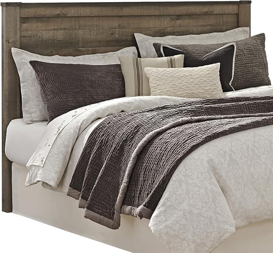 Signature Design by Ashley Trinell Rustic Panel Headboard, King/California, Warm Brown