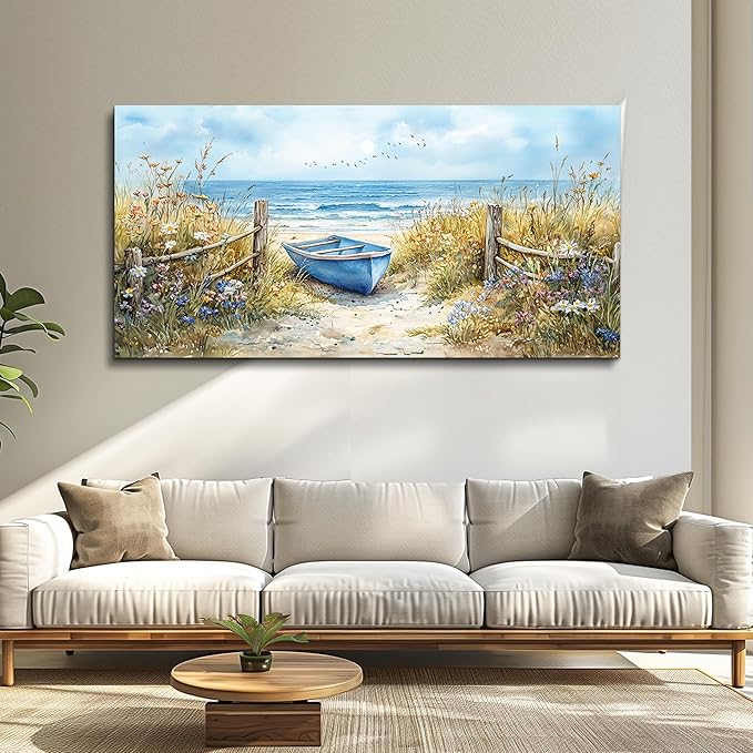 PHAOHUAXM Large Wall Decor Canvas Painting Wall Art For Bedroom Living Room Decoration Beach And Ocean Landscape Painting Printed picture artworks Room For office Room Bathroom Home Decor 30x60 In