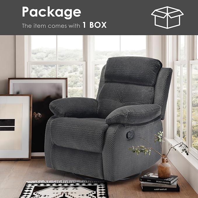 Small Rocker Swivel Recliner Chair for Adults Women for Small Spaces, Bedroom, Living Room