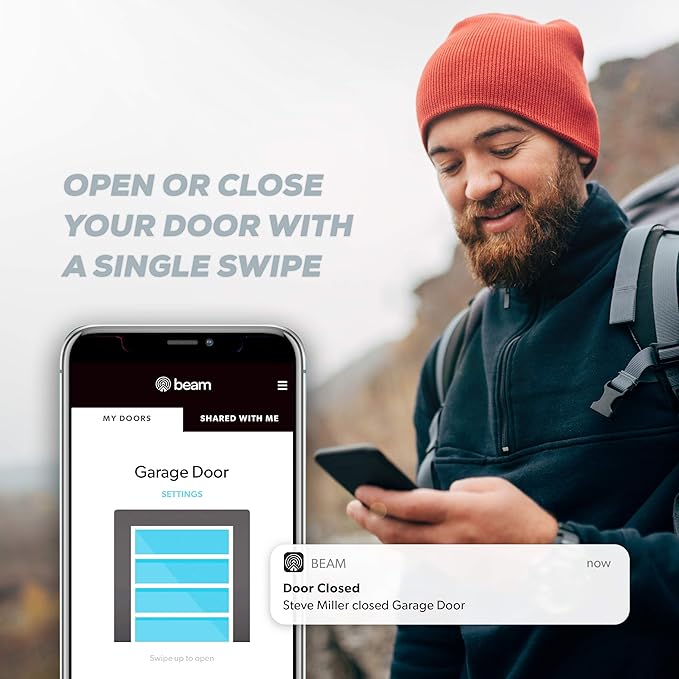 Thunderbolt BU950V3 Jackshaft Smart Garage Door Opener, Motion-Activated 1500-Lumen Light Bulb, Smart Garage Control, Wall Mounted, Alexa Compatible, (2) 3-Button Remote Controls