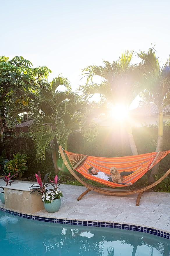 La Siesta® Alisio Hammock with Spreader Bar - Weatherproof Outdoor Hammock, Outside Fabric Tree Hammock 2 Person Hammock - Max 355 Lbs, Double, Toucan