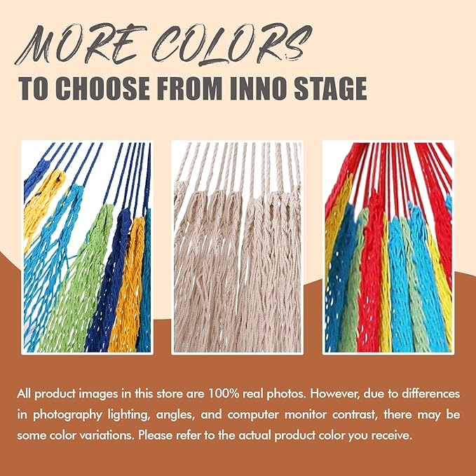 Handwoven Mayan Hammock - Portable Family Hammock with Carry Bag Matrimonial Size Multi-Color Handmade Hammock for Travel Camping Backyard, Porch, Outdoor or Indoor Use