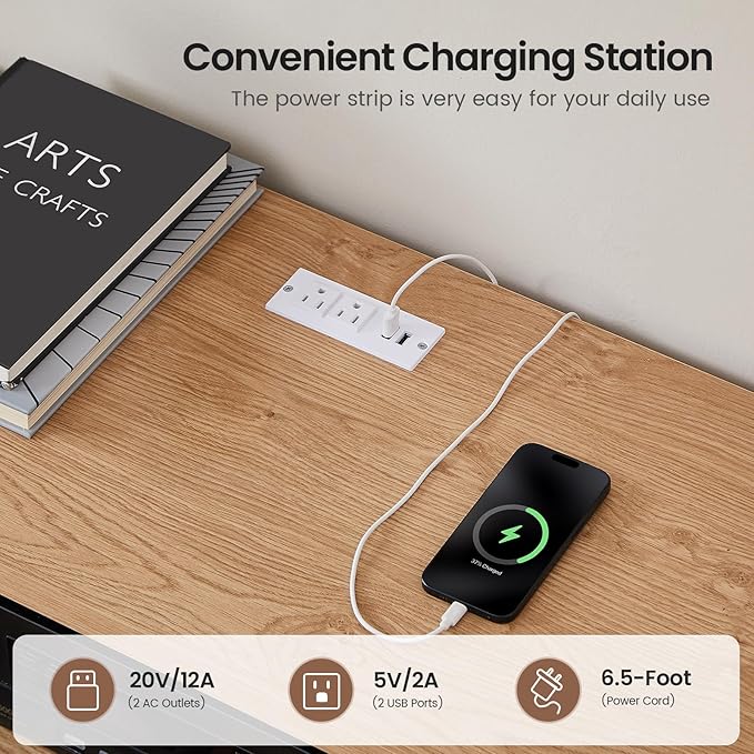 AOGLLATI Black Dresser for Bedroom with Slanted Louvre Design,Retro Chest of Drawers with Charging Station, Wooden Tall 5 Drawer Dresser for Bedroom,Living Room, Hallway, Wood