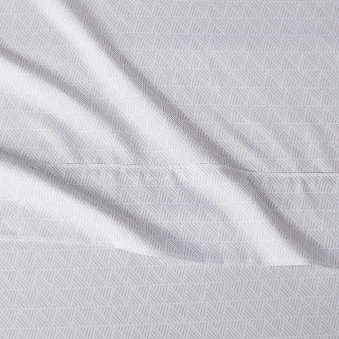 Amazon Basics Lightweight Super Soft Easy Care 3 Piece Microfiber Bed Sheet Set with 14-Inches Deep Pockets - Twin XL, Gray Crosshatch