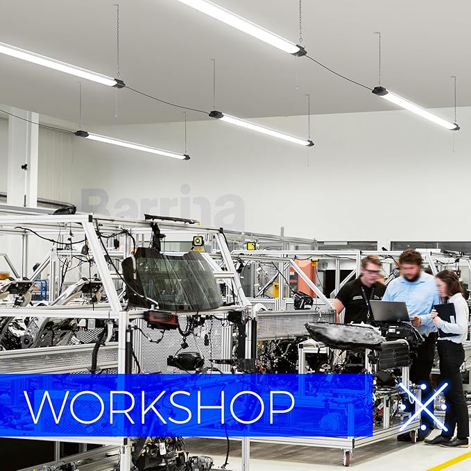 Barrina BS84 LED Shop Lights for Workshop 4FT, 84W, 10000LM, 5000K Linkable Light Fixture for Garage, Basement, Hanging or Flush Mount, ETL, 4 Packs