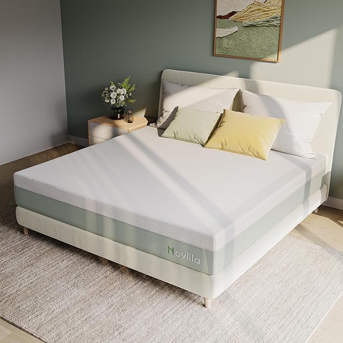Novilla Mattress Twin Size,12 Inch Gel Memory Foam Mattress in a Box for Cool Night & Motion Isolation,Medium Firm Feel,Bliss