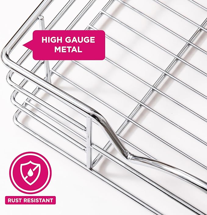 HOLDN’ STORAGE Pull Out Cabinet Organizer, Individual Sliding Drawers - Heavy Duty Metal with Lifetime Limited Warranty - Anti Rust Chrome Finish (Single Tier, 26" W)