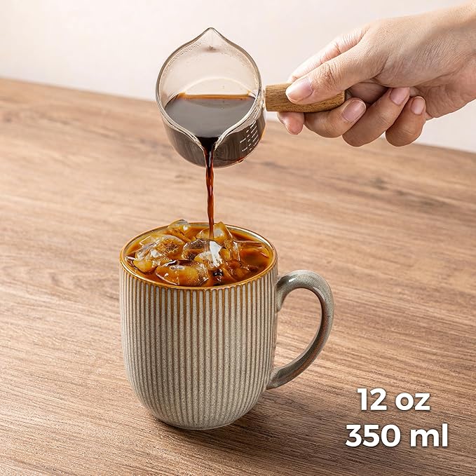 GBHOME Ceramic Coffee Mugs Set of 6, 12oz Handmade Ceramic Coffee Mugs Set with Gradient color for Latte/Tea/Beer/Hot Cocoa, Dishwasher & Microwave Safe