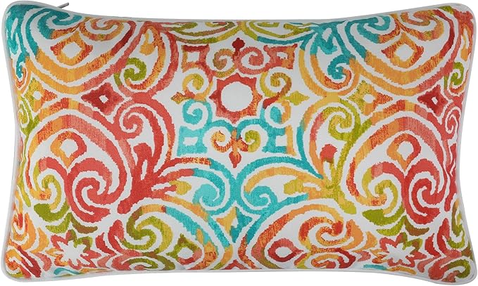 FUNHOME Outdoor Indoor Lumbar Pillow Covers ONLY, Water-Repellent Fade-Resistant Patio Lumbar Cases 12” x 20”, Throw Pillowcase Shell for Garden Furniture Use -Corinthian Dapple