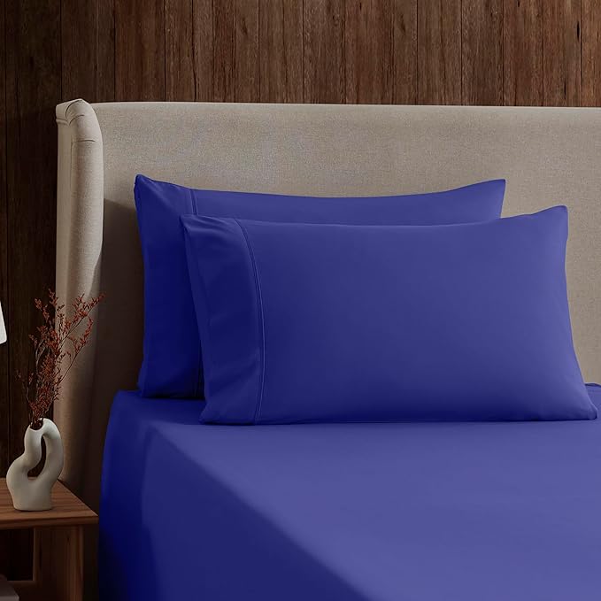 Nestl Full XL Sheet Set - Luxury 1800 Ultra-Soft Microfiber Full Extra Long Bed Sheets - Double Brushed - Deep Pockets - Easy Fit - 4 Piece Set - Bedding Sheets & Pillowcases (Full XL, Royal Blue)